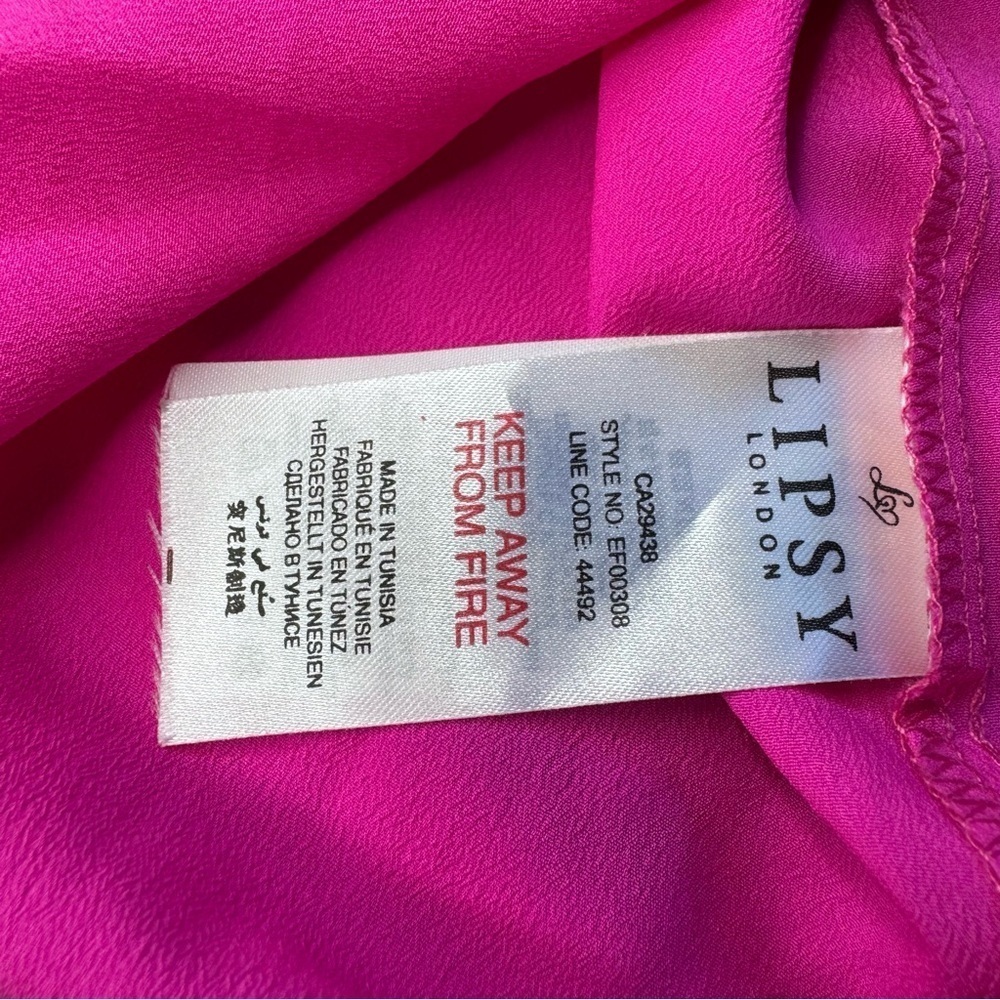Lipsy London Hot Pink Strappy Mini Dress Size 6 NWT - Picture 4 of 7